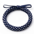 10pcs Navy Blue Polka Dot Braided Fabric Bracelet with Bow