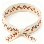 5Pcs Rustic Vine Embroidered Fabric Bow WristbandPrice