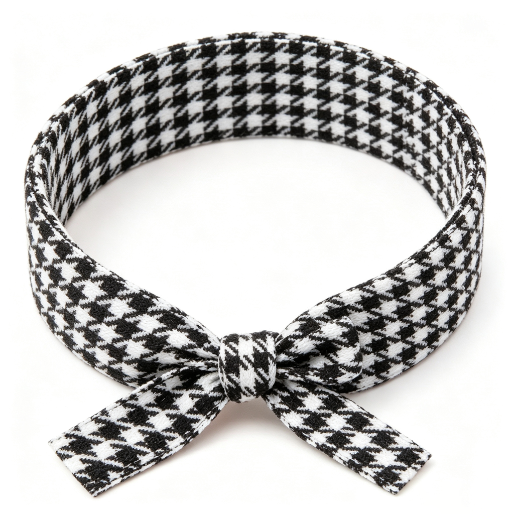 5Pcs Classic Houndstooth Fabric Bow Wristband