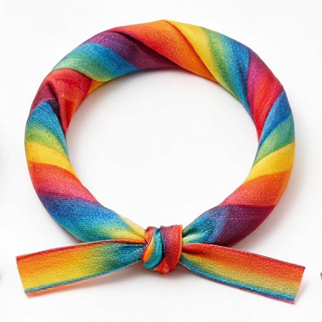10pcs Vibrant Rainbow Twisted Fabric Bracelet with Knotted Accent