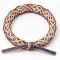 10pcs Navy and Orange Openwork Macrame Bracelet with Gold Ribbon
