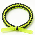 10pcs Black and Neon Yellow Braided Cord Bracelet with Ribbon Tie