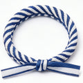 10pcs Blue and White Striped Nautical Rope Bracelet with Ribbon Knot