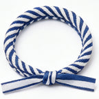 10pcs Blue and White Striped Nautical Rope Bracelet with Ribbon Knot