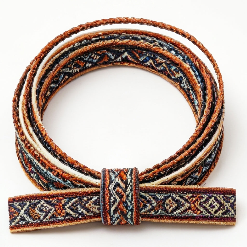 10pcs Earthy Geometric Embroidered Multi-Strand Bracelet