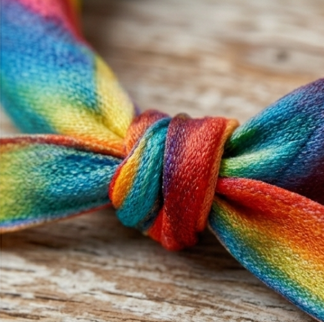 10pcs Vibrant Rainbow Twisted Fabric Bracelet with Knotted Accent