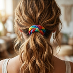 10pcs Vibrant Rainbow Twisted Fabric Bracelet with Knotted Accent