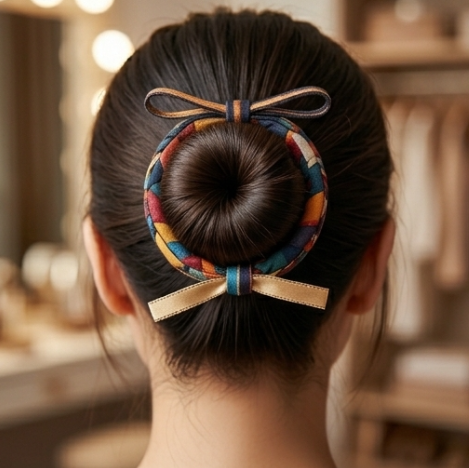 10pcs Multicolor Patchwork Braided Fabric Bracelet with Gold Ribbon Accent