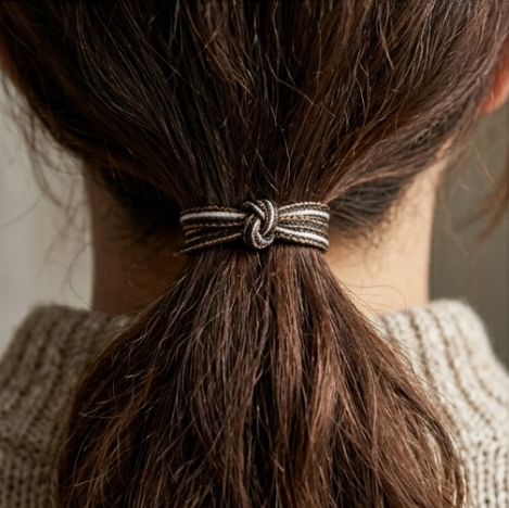 10pcs Black, White, and Gold Metallic Cord Bracelet with Knot Detail