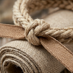 10pcs Natural Braided Jute Rope Bracelet with Brown Ribbon Tie