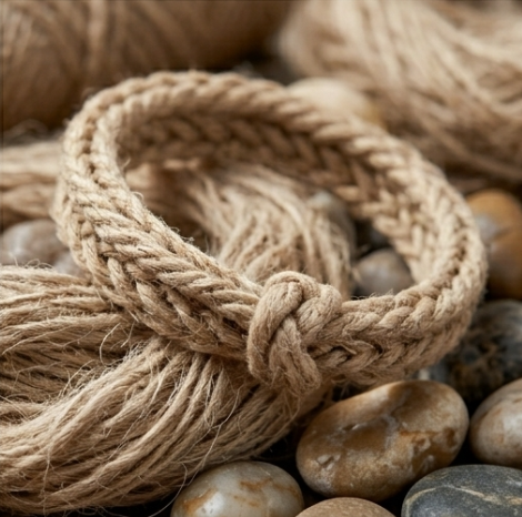 10pcs Natural Braided Jute Rope Bracelet with Brown Ribbon Tie