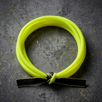 10pcs Neon Yellow Multi-Strand Bracelet with Black and Gold Ribbon