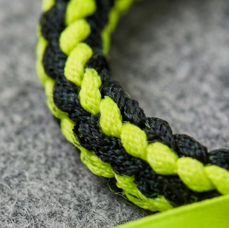 10pcs Black and Neon Yellow Braided Cord Bracelet with Ribbon Tie