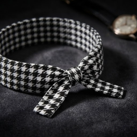 5Pcs Classic Houndstooth Fabric Bow Wristband