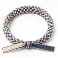 10pcs Blue and Tan Plush Woven Bracelet with Two-Tone Ribbon Bow